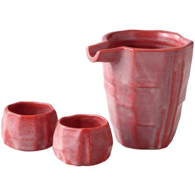 Sake Mino Feito em W12 x x Akaraku Conjunto de Sake Gelado Conjunto Ale-net, Cerâmica, Japão, D9.3 A11.4cm, Estilo,