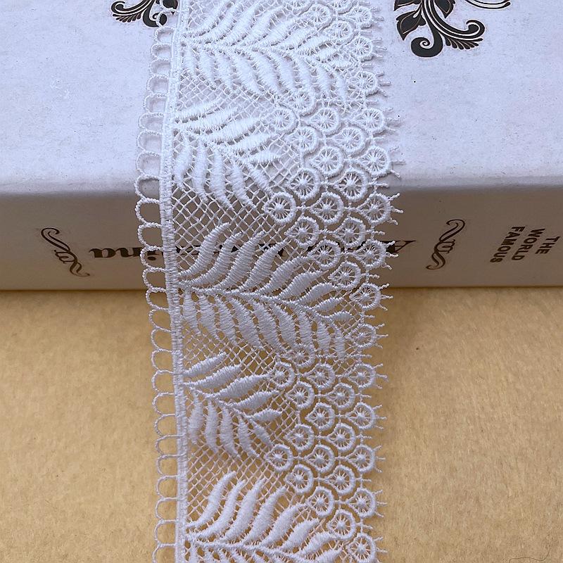 Leaf Lace Milk Silk Embroidery Water Soluble Lace for Skirt Collar Trim Accessories белый