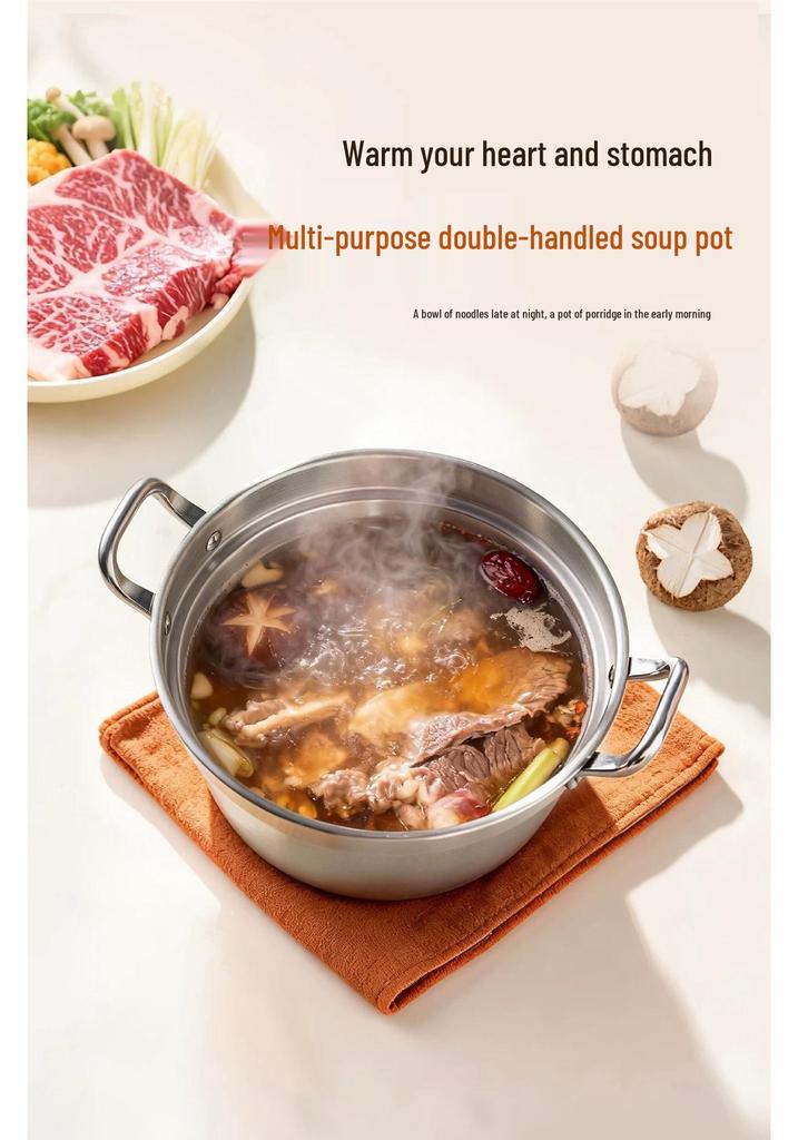 Food-Grade Stainless Steel Hot Pot & Rice Cooker for Portable Stove - Outdoor Stew & Soup Pot