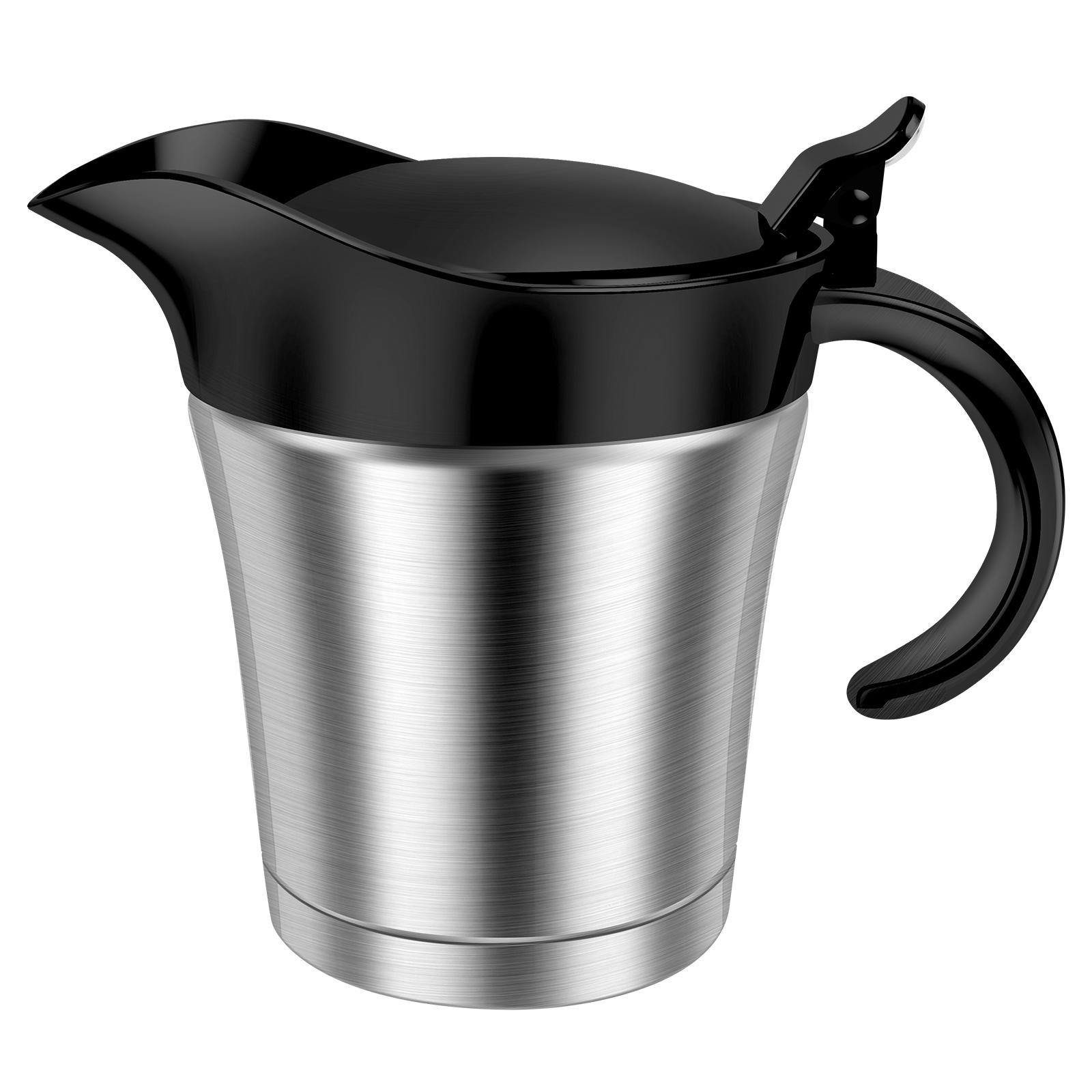 450ML/750ML Double Wall Gravy Jug Stainless Steel Sauce Pot Resistant Wide Spout Gravy Boat with Lid for Home Restaurant Kitchen