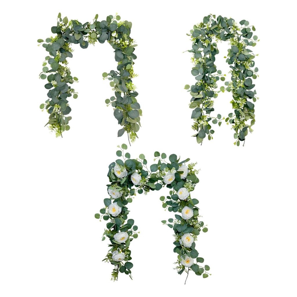 Spring Ornament Fake Eucalyptus Strand Vine Artificial Garland for Home Festive Table and Outdoor Wall Backdrop