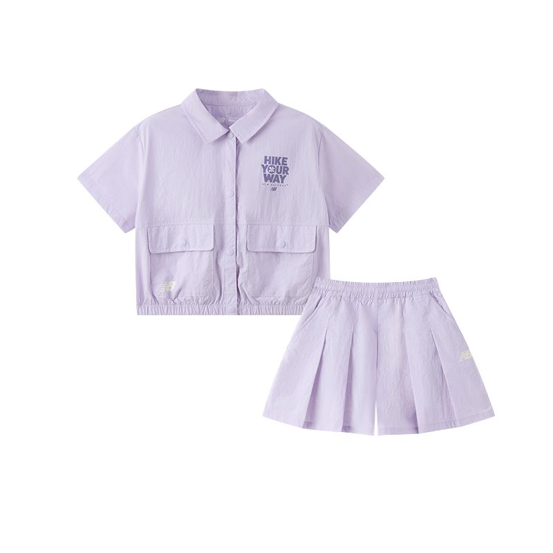 Children Aged 3 7 Years Old New Balance Skirt Set NB Violet 2WF21142-LAV 110