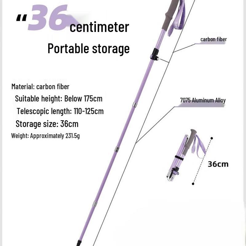 Ultralight Carbon Fiber Foldable Trekking Pole