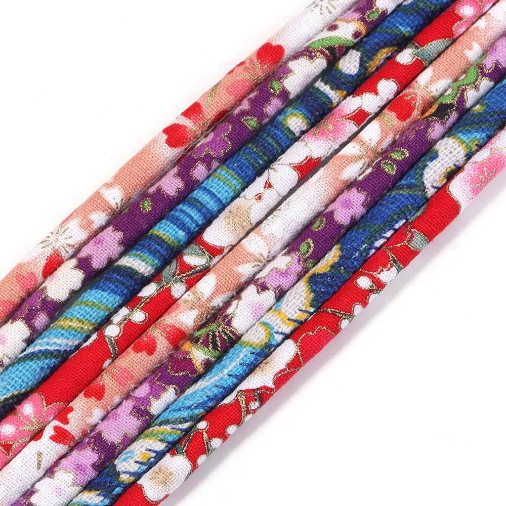 5Yards 6mm Round Cotton Cords Colorful Festive Ethnic Style Rope For Jewelry Making DIY Crafts Clothing Sewing Bracelet Supplies