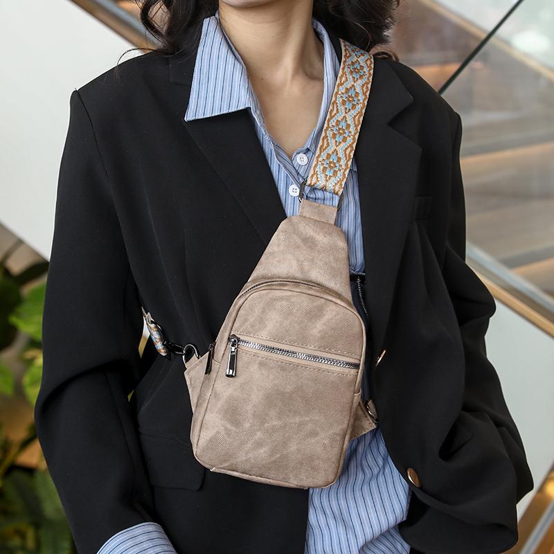 Wide Shoulder Strap Chest Bag Single Shoulder Bag Crossbody Bag Women's Bag