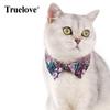 Truelove Cat Collar Cute Floral Pet Collar Cotton with Bow Pet Gift Adjustable Soft and Comfy Bowtie Small Medium Dog TLC5411