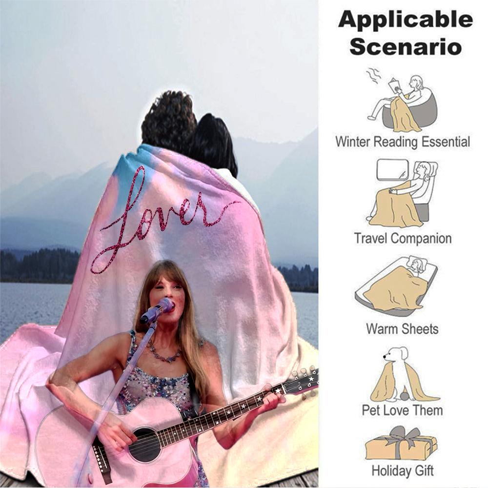 Pink Guitar Dreams Blanket Soft Throw Blanket For Home Bedroom Bed Sofa Travel Office Solid Christmas Blanket