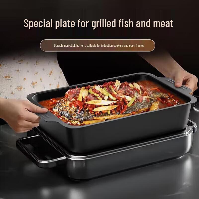 Thick Non-stick Carbon Steel Rectangular Roasting Pan