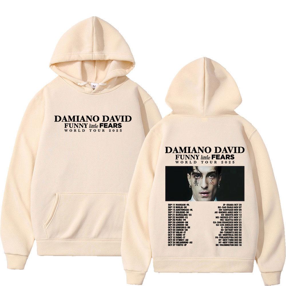 Lustige Kleine Ängste Album Damiano David Welttour 2025 Harajuku Hoodie Herren Hip-Hop Pullover Lässige Lockere Sweatshirts Streetwear