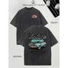 Street Trendy Herrenbekleidung, Retro-Auto-Muster Bedruckte Herren-Mode-T-Shirts, Hochwertige Heavy Washed T-Shirts, Rundhals Locker Große Größe