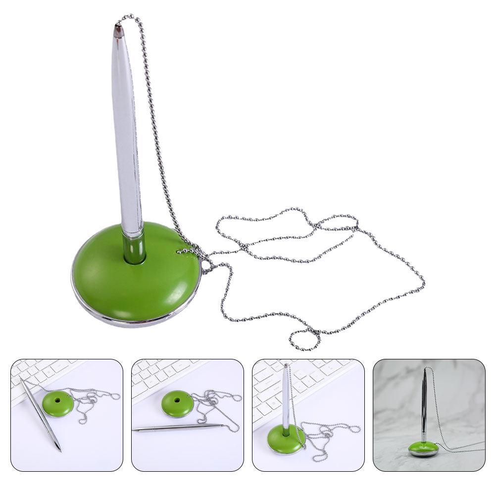 Signature Pen Chain Bank Counter Vertical Standing Design Smooth Writing Office Decorative Business Signing Pen зелёный