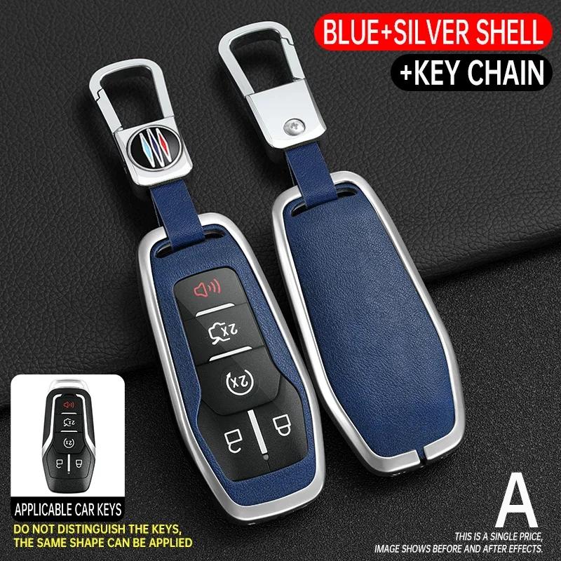 

Alloy Key Cover Case For Ford Fusion Mondeo Mustang F-150 Explorer Edge Car Styling Key Protection Keychain