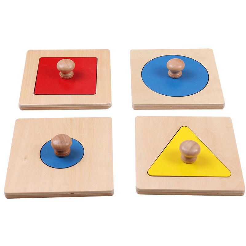 Montessori Puzzle Toys Wooden Geometric Shapes Sorting Math Colorful Preschool Learning Educational Game Baby Toddler Toys