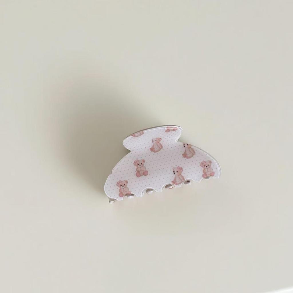 Koreanischer Eleganter Kürbisbogen Polka Dot Haarspange - Groß, Cremige Texturierte Hochsteckfrisur-Accessoire
