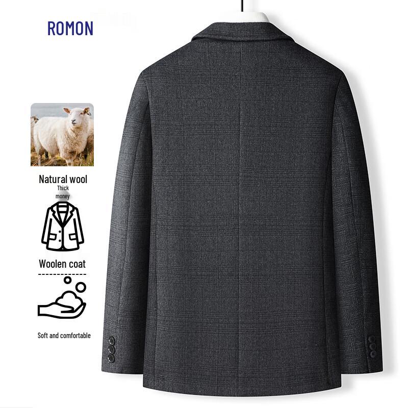 Romon Men's Wool Blend Business Casual Suit Blazer