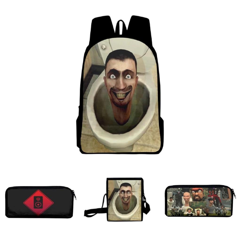 Skibidi Toilet-themed Backpack Trio Stylish And Versatile, Suitable For All Genders, Great For Traveling