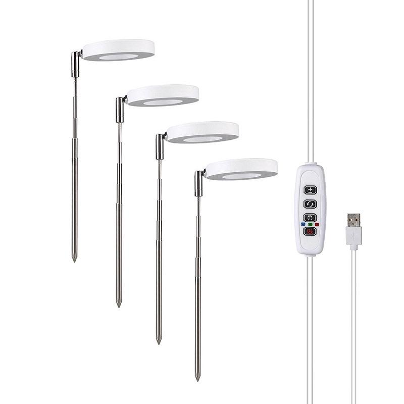 LED Angel Ring Grow Light: Retractable Full Spectrum Red/Blue for Succulents & Flowers - Includes Timer