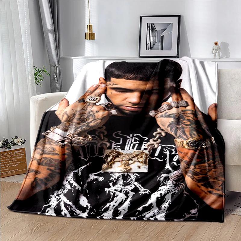 Anuel AA Rapper Hip Hop Singer Blanket Sofa Office Hiking Picnic Super Soft Quilt Fashion Flannel Throws Blanket Birthday Gift