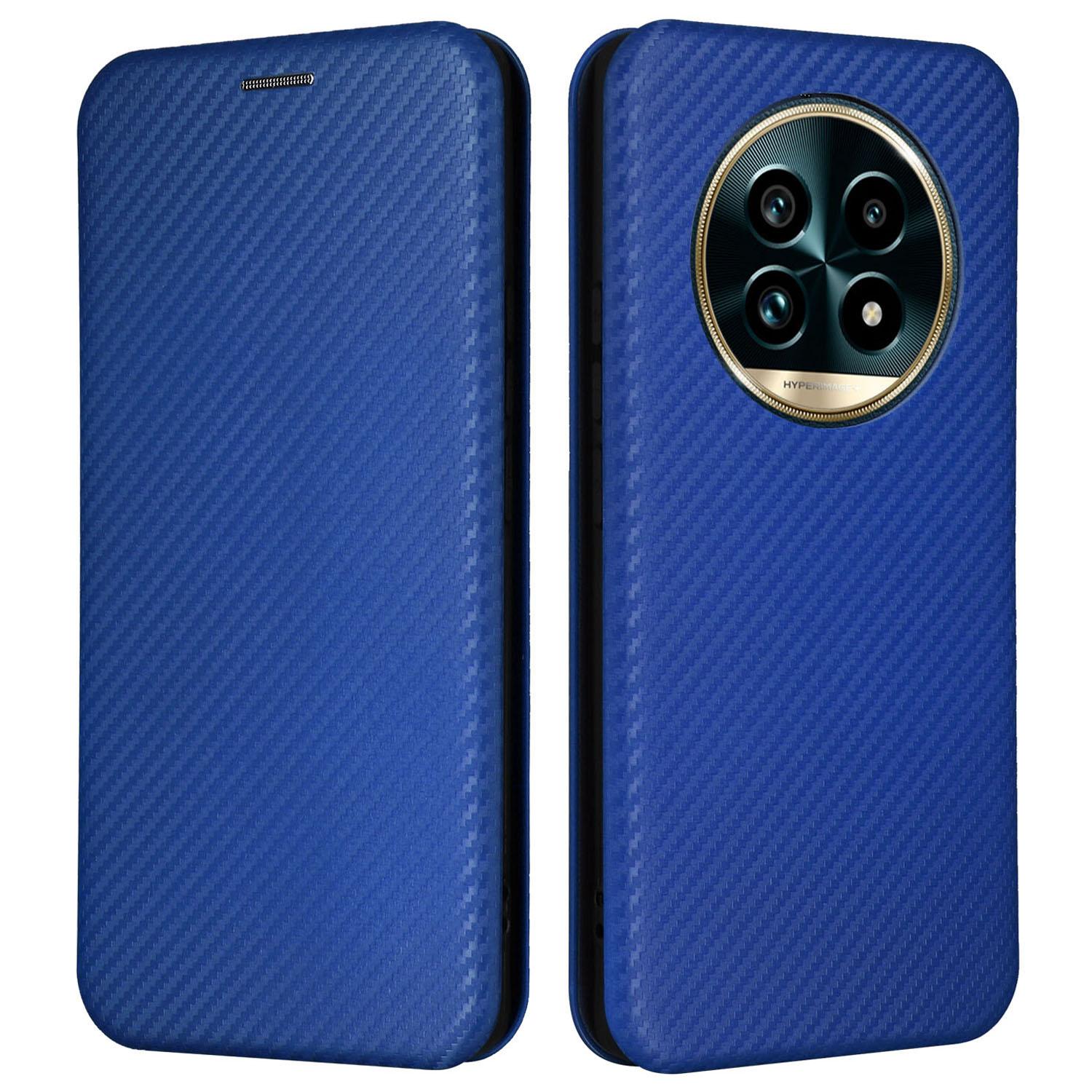 

Для Realme 13 Pro 5G (Глобальний)/13 Pro+ 5G (Глобальний) Чохол Текстура Карбонового Волокна Ударостійкий Шкіряний Чохол для Телефону з PU Шкіри Blue