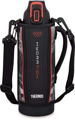 Thermos Water Bottle Vacuum Insulated Sports Bottle 1L Black Valencia Cold Storage Only BKV FHT-1002F
