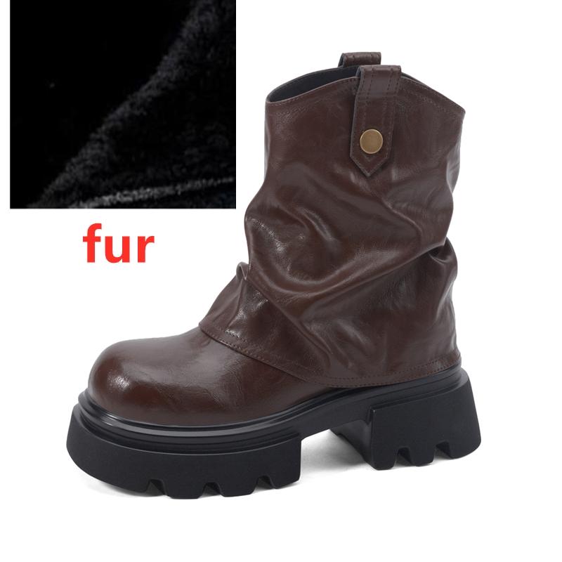 Fashion 2025 Women's Trouser Boots Thick-soled Square-toe Women Ankle Boots and Short Boots Large-size Fashion Motorcycle Boots female