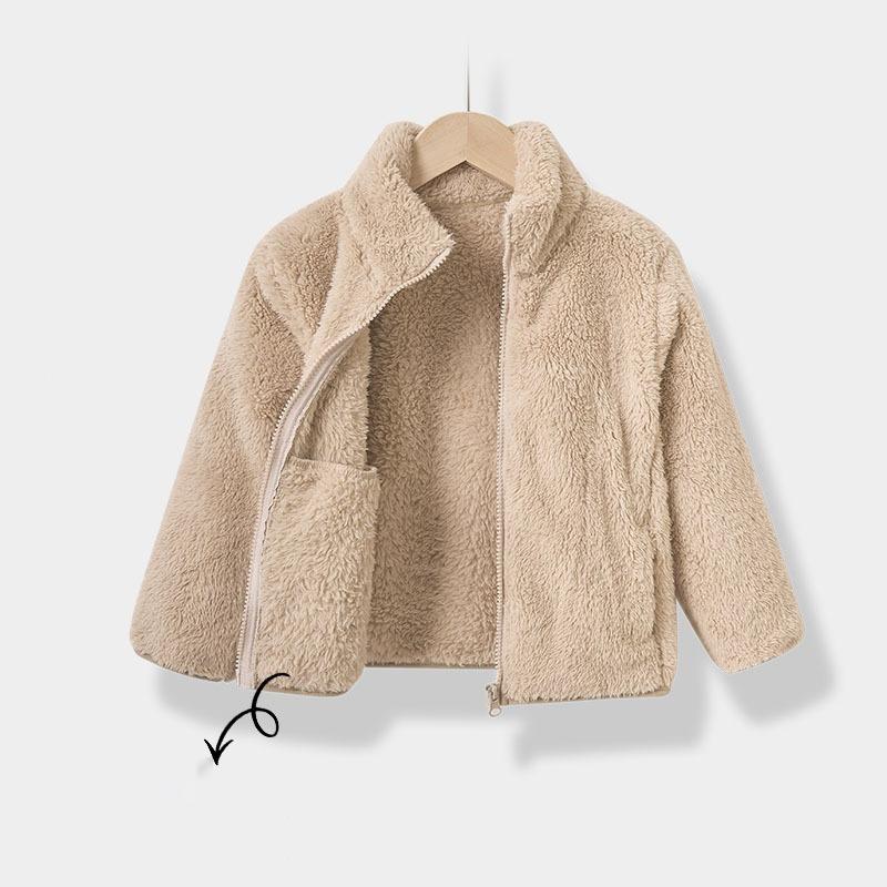 Winter Winter Kids Plush Coat Simple Fashion Children Solid Color Casual Outerwear Toddler Jacket