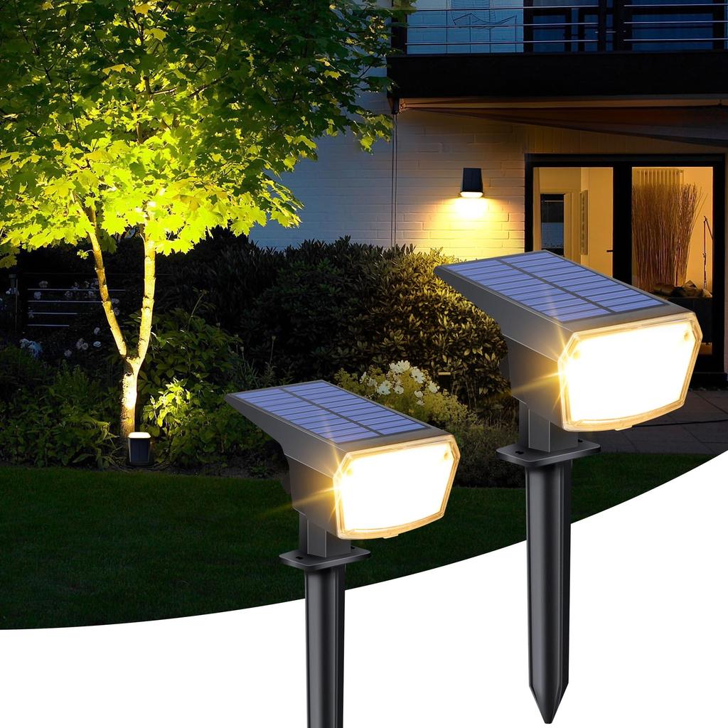Solar-powered Outdoor Garden Lights with Light Sensor, 59 High-brightness LEDs, Automatic Onoff, IP66 Waterproof, 1800mAh Battery, Warm White Light,