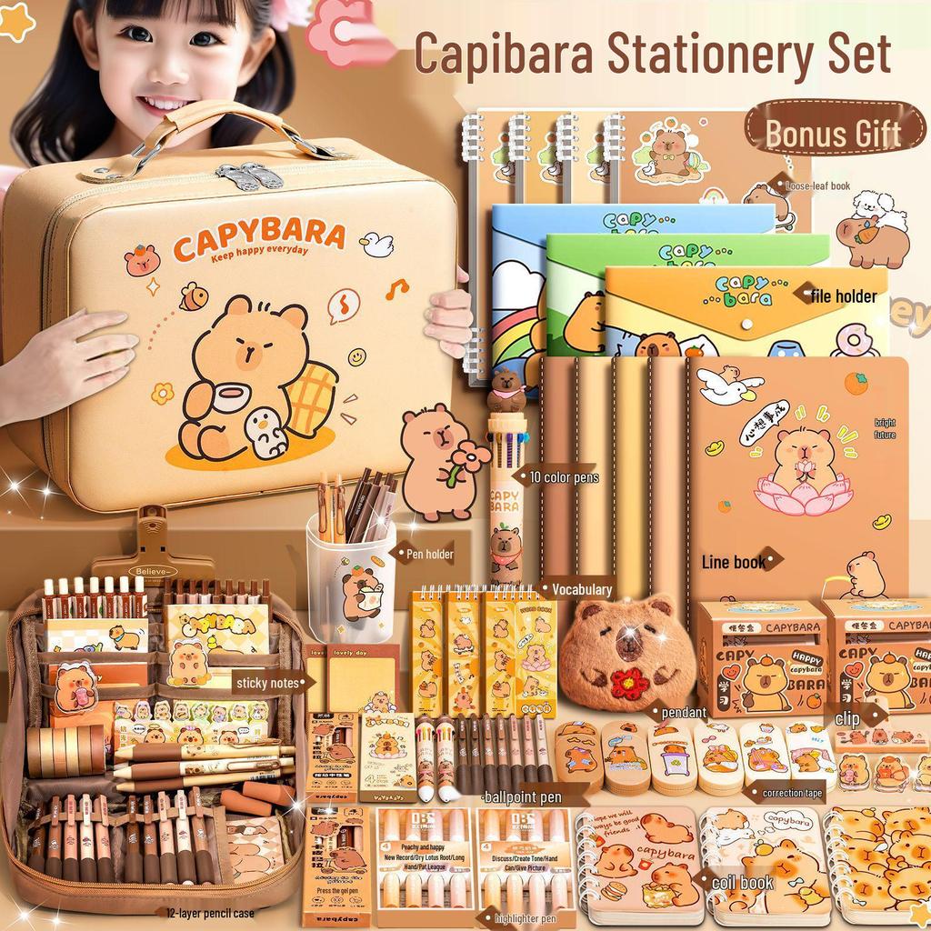 Kapybara Barnens dag Skrivmaterial Presentförpackning - Kreativt Lärande Materialpaket