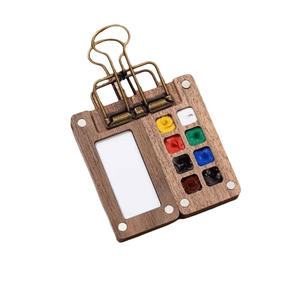 8 Grids Pocket Palette 15 Grids Wooden Watercolor Set New Mini Watercolor Set Outdoor Painting