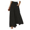 Women's Casual Fashion Elastic Waistband Wide Leg High Waist Long Skirt Pants