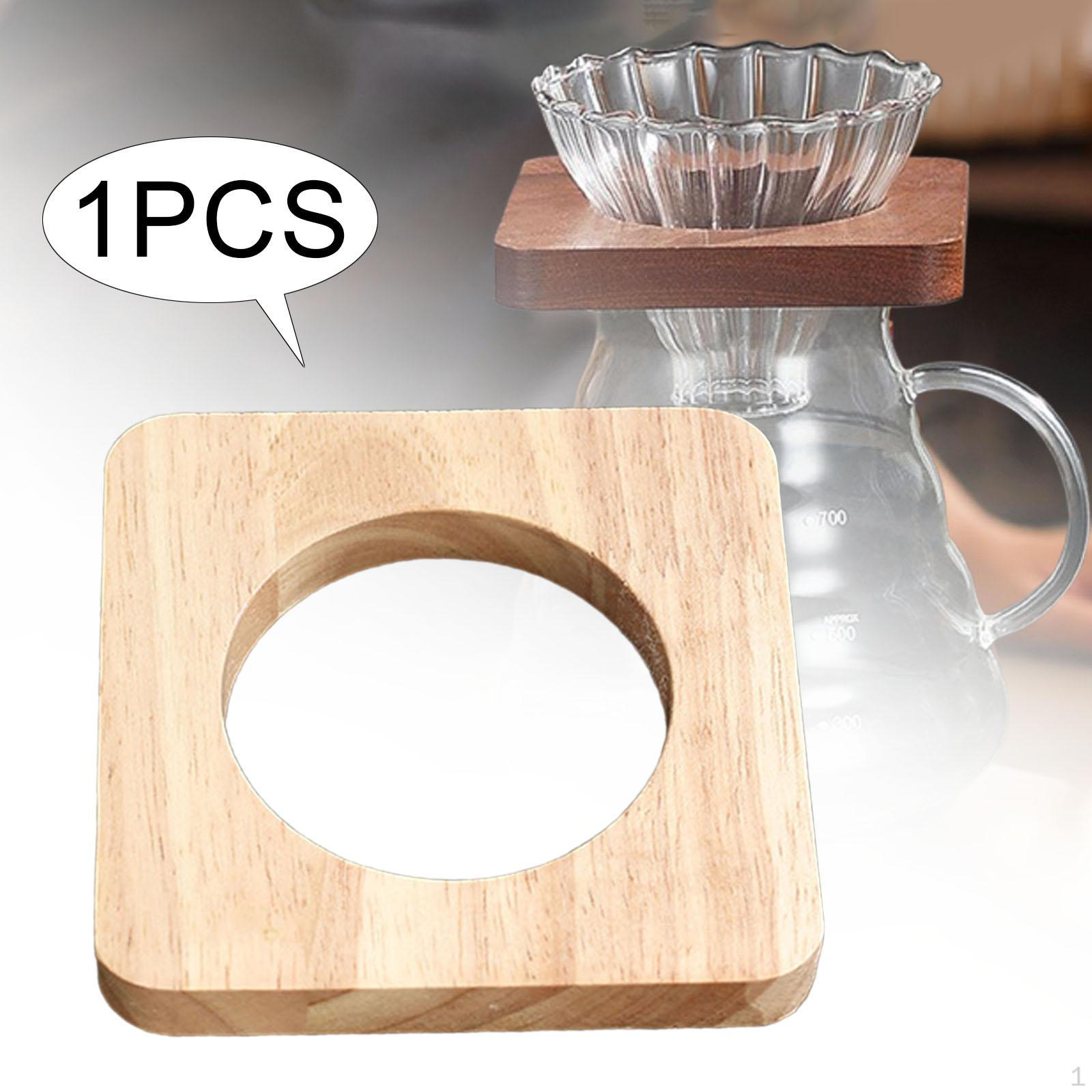 

Подставка для кофейной чашки, подставка для фильтра, прочное украшение из дерева, практичный ретро-поднос жёлтый