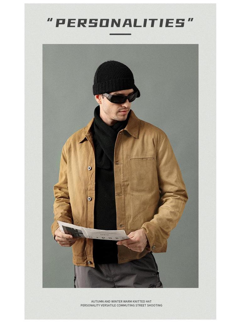 Men's Outdoor Windproof Wool Knit Beanie - Warm Autumn/Winter Hat DMZ94