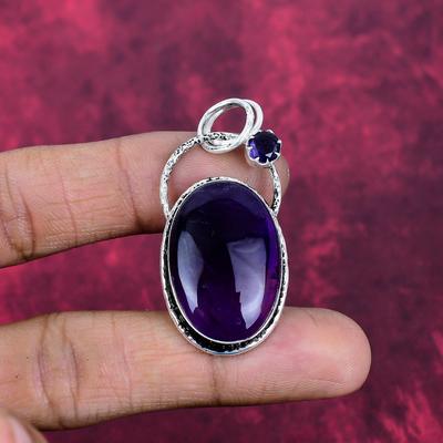Amethyst Pendant Gemstone Jewelry, 925 Solid Sterling Silver Pendant, Gift For Women Handmade Pendant