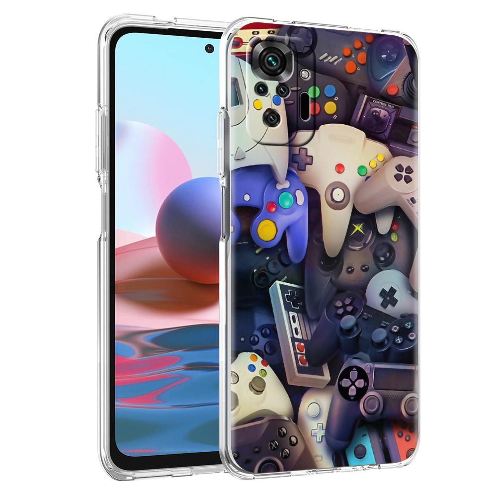 

Game Controller Graphic Transparent Phone Case for Redmi 13C 12C 10C Note 13 12 11 11T K40 Gaming Plus Pro 4G 5G TPU Cover Shell Redmi k40