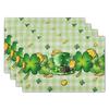 Watercolor Floral Placemats Set of 4 Blue Yellow Poppy Flowers Washable Non-Slip Heat Resistant 12×18 Inch Spring Summer Seasonal Linen Fabric Table M