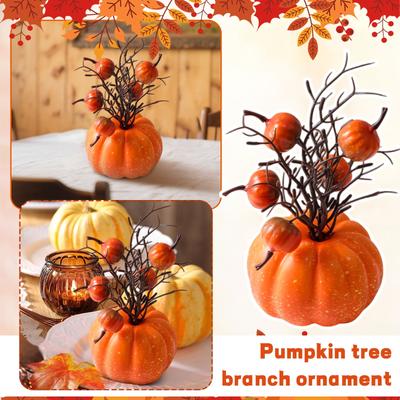 Thanksgiving Festival Pumpkin Simulation Branch Table Counter Orange Pumpkin Ornament