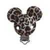 3 Stück 38x50mm Leopard Herzform Silikon Schnullerclip DIY Baby Zahnen Beißring Halskette Perlenwerkzeug Pflege Geschenk Zubehör