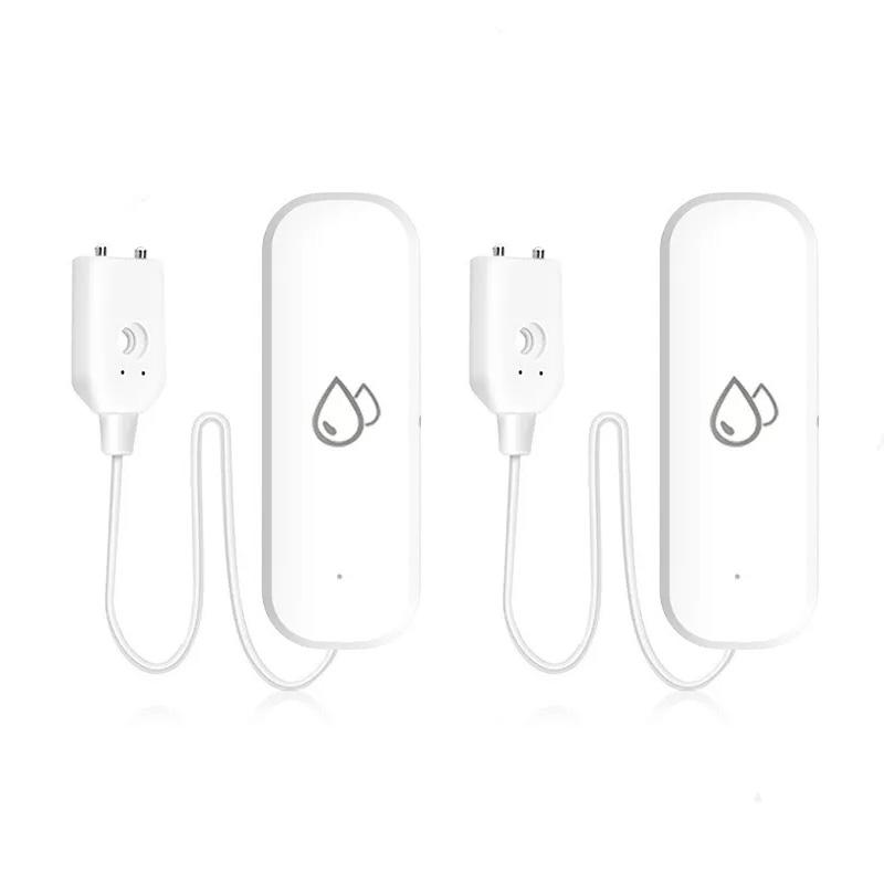 1-4PCS Zigbee Water Leak Sensor Water Leakage Detector Alarm App Remote Monitoring Home Water Leak Detector Compatible Alexa
