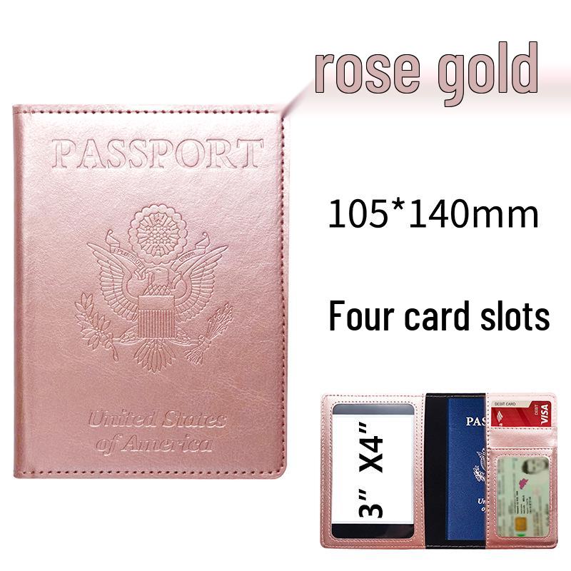 

Настраиваемый держатель для паспорта из ПУ с несколькими слотами для карт - На складе в США розового золота