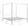 White Metal Canopy Bed 180x200 cm