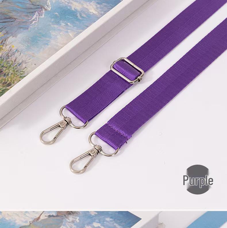 

Новый регулируемый нейлоновый плечевой ремень кроссбоди - Однотонный, расширенный и утолщенный дизайн 2.0 cm wide, 130 cm long, silver buckle