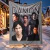 Damon Salvatore Pattern Blanket for Home Decoration, Bed, Sofa, Car Travel, Camping, Suitable for All Seasons, Birthday Christmas Gift
