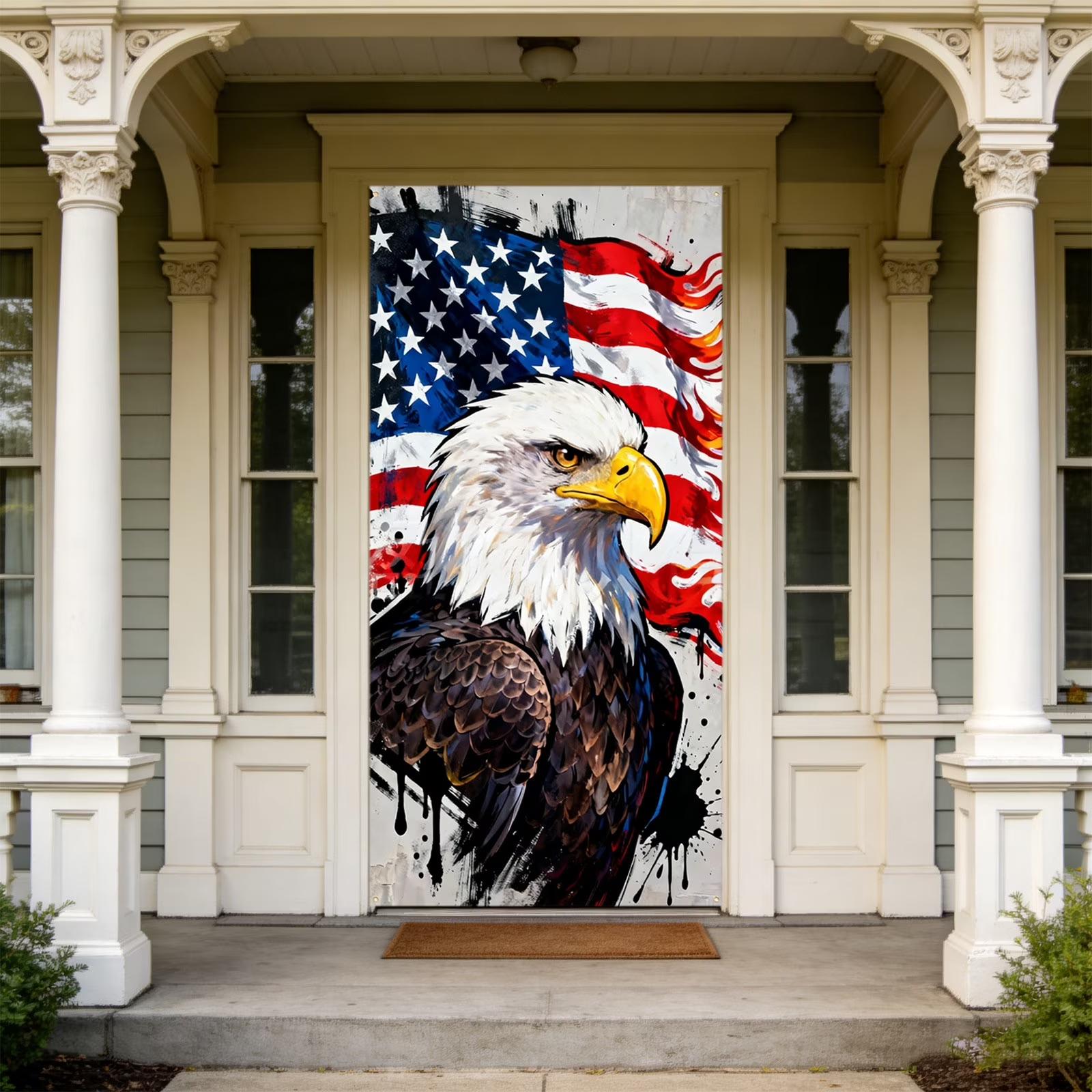 

2D Independence Day Decoration Door Banner Party Supplies Decoration Banner One Size