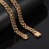 Trendige Cuban Link Kette & Armband aus Edelstahl mit glattem Verschluss
