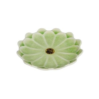 Tanaka Hashiten Fiore Verde Small Plate, Mino Ware, Dishwasher and Microwave Safe, 12cm, Made In Japan, Flower-Shaped Design, Stylish and Cute,