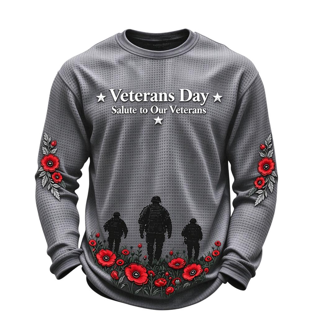 Men's Knit Crewneck Long Sleeve Shirt for Casual or Everyday Wear