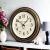 Extra Large Handcrafted Brass Inlay Wooden Analog Clock / English Numerals