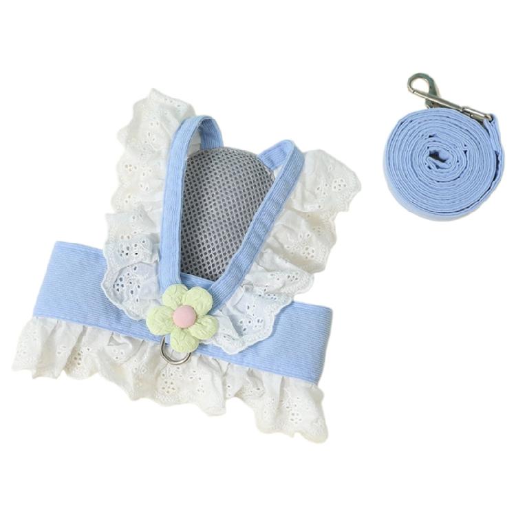 

Rabbit Walking Harness With Rope Reinforced Stitching Chew Resistant Polyester Vest For Small Animal Safe And Secure L синій