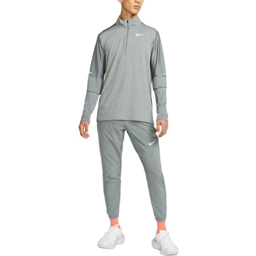 Nike Solid Color Quick-Dry Elastic Waist Long Casual Pants Men Bottoms Gray DB4111-084