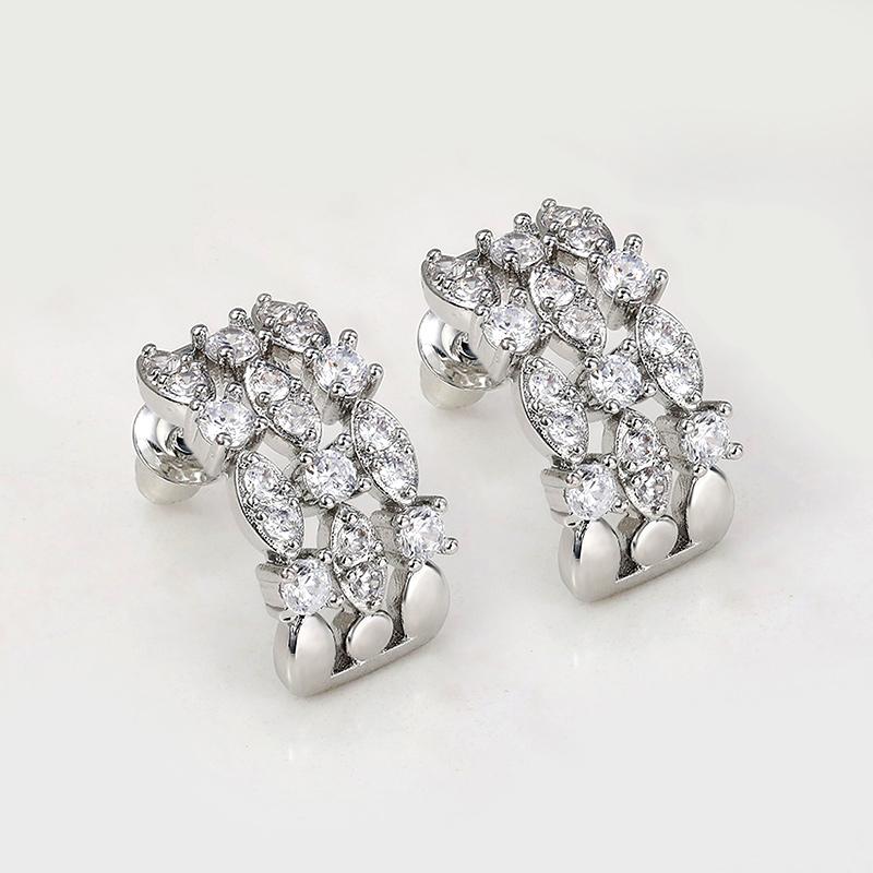 BELLA BOX New Trendy Stud Earrings Women Brilliant Bridal Wedding Accessories Elegant Female Earring Fashion Jewelry
